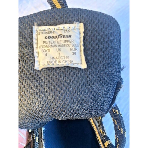 Boys GOODYEAR Striker-P  Tan Navy Blue Hiking Lace Up Outdoor Hiking Shoes -Sz 4 - Picture 2 of 11